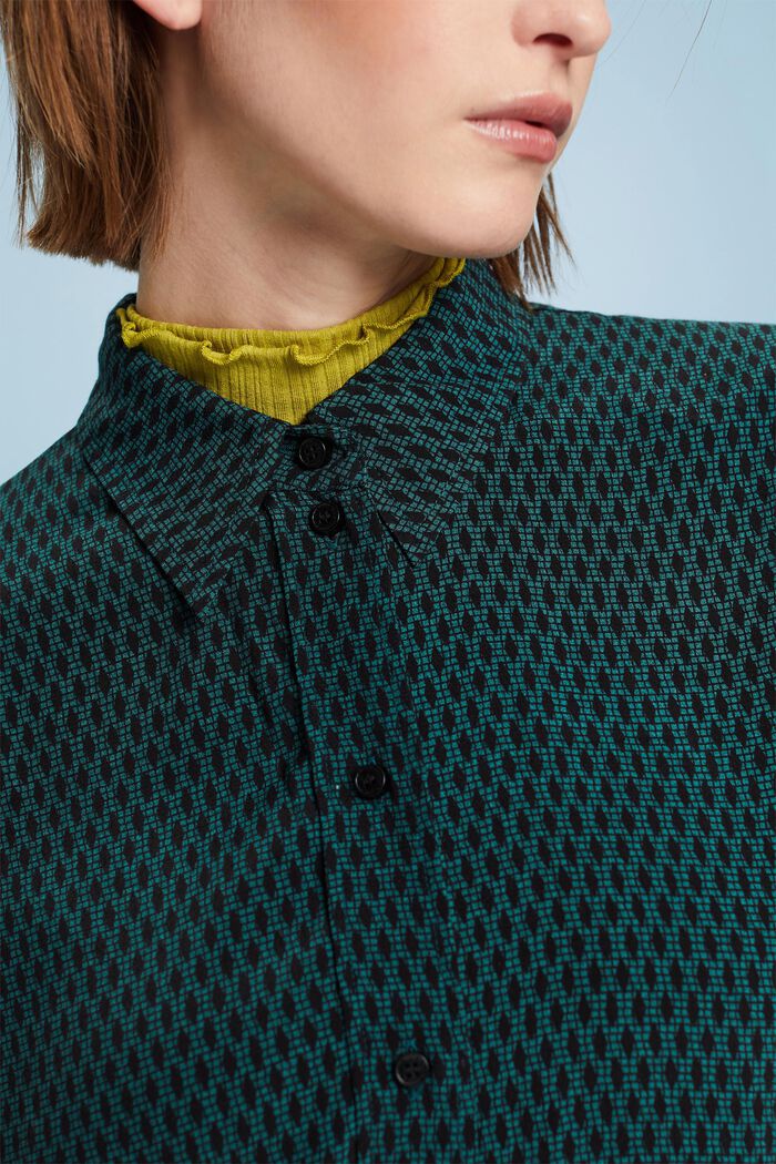 Buttondown-overhemd met print, EMERALD GREEN, detail image number 1