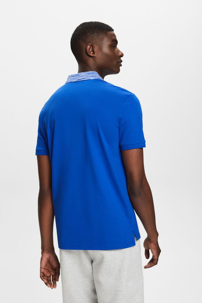 Poloshirt met space-dyed kraag, BRIGHT BLUE, detail image number 2