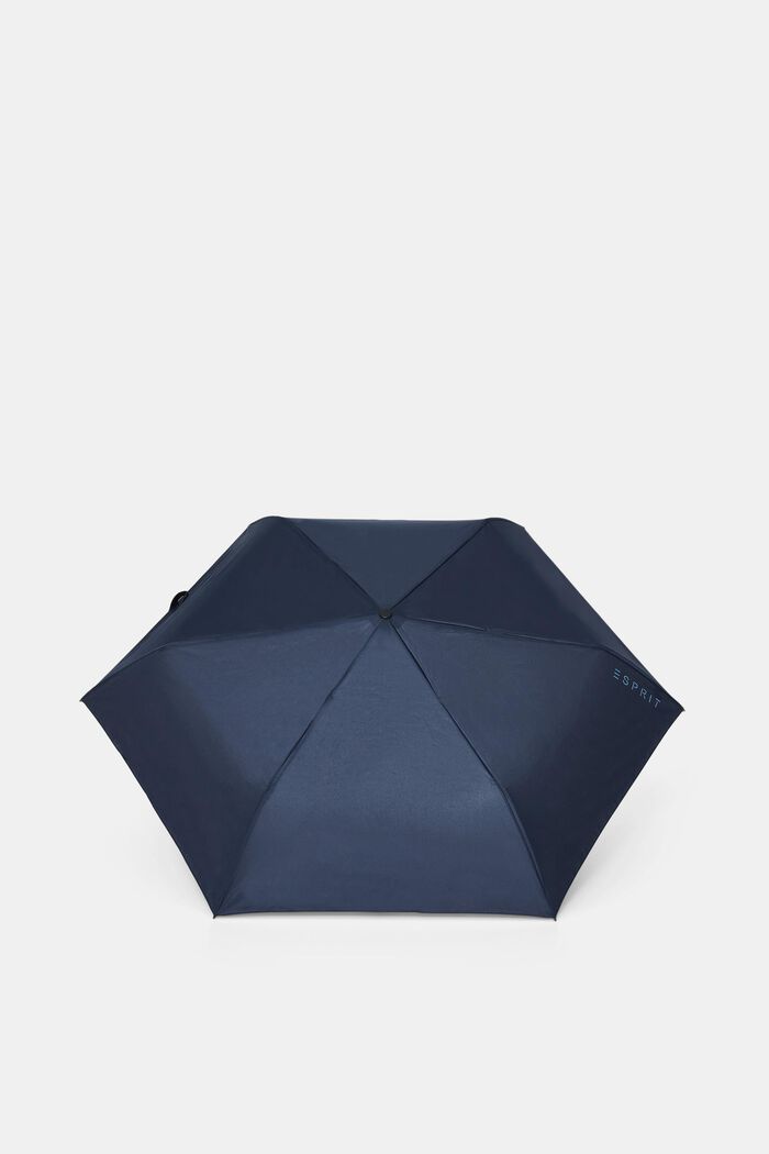 Opvouwbare, blauwe easymatic slimline paraplu, ONE COLOR, detail image number 0