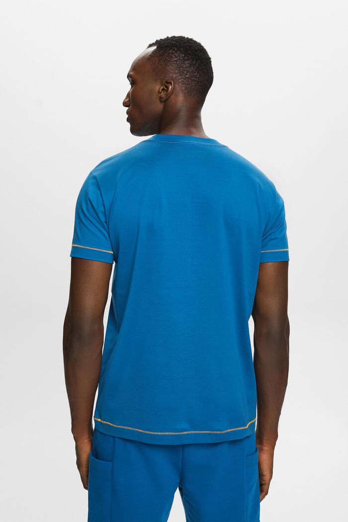 Jersey T-shirt met ronde hals, 100% katoen, DARK BLUE, detail image number 3