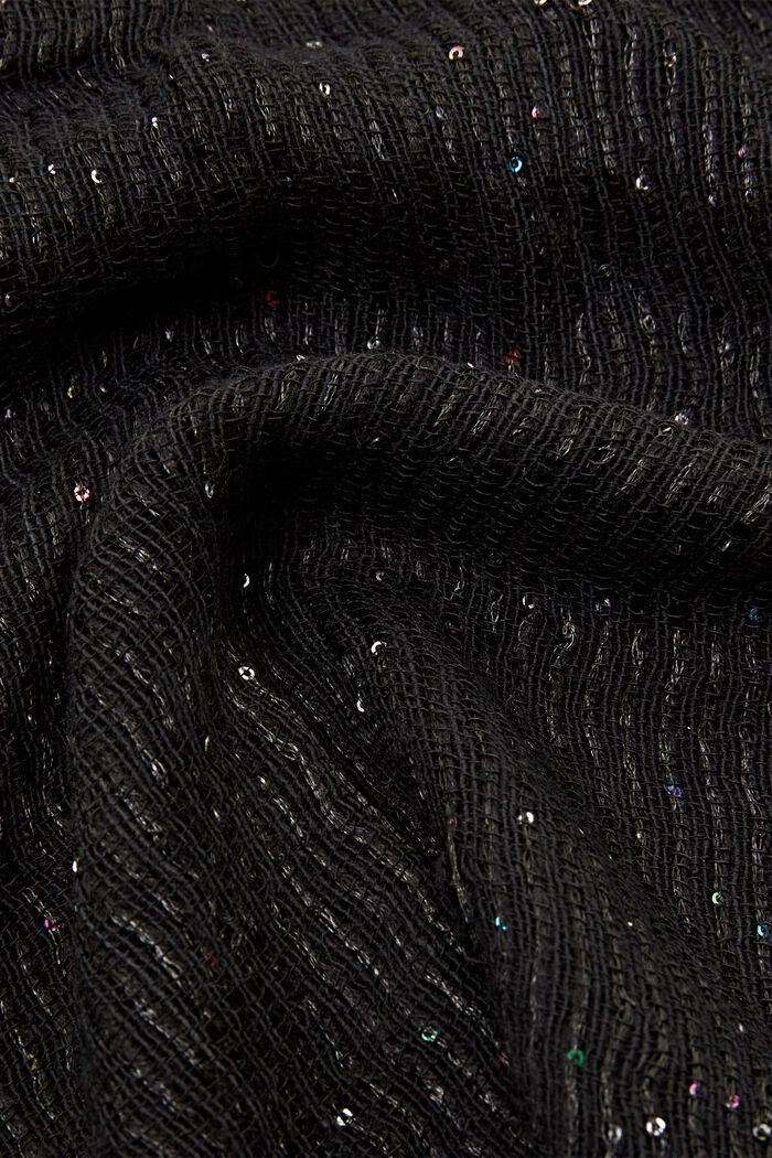 Sjaal met paillettenapplicatie, BLACK, detail image number 1