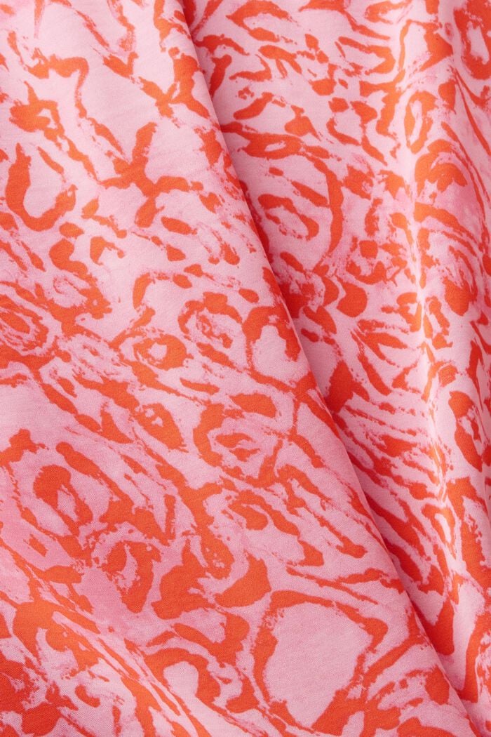 Satijnen blouse met motief en ruchesrand, PINK, detail image number 6