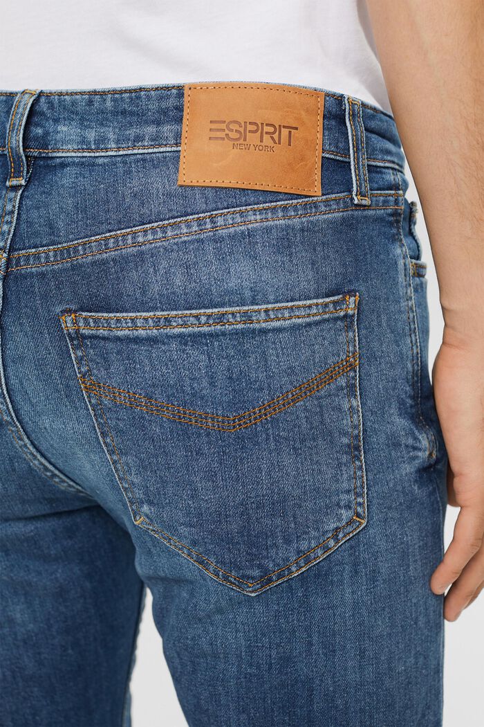 Rechte selvedge jeans met middelhoge taille, BLUE MEDIUM WASHED, detail image number 4