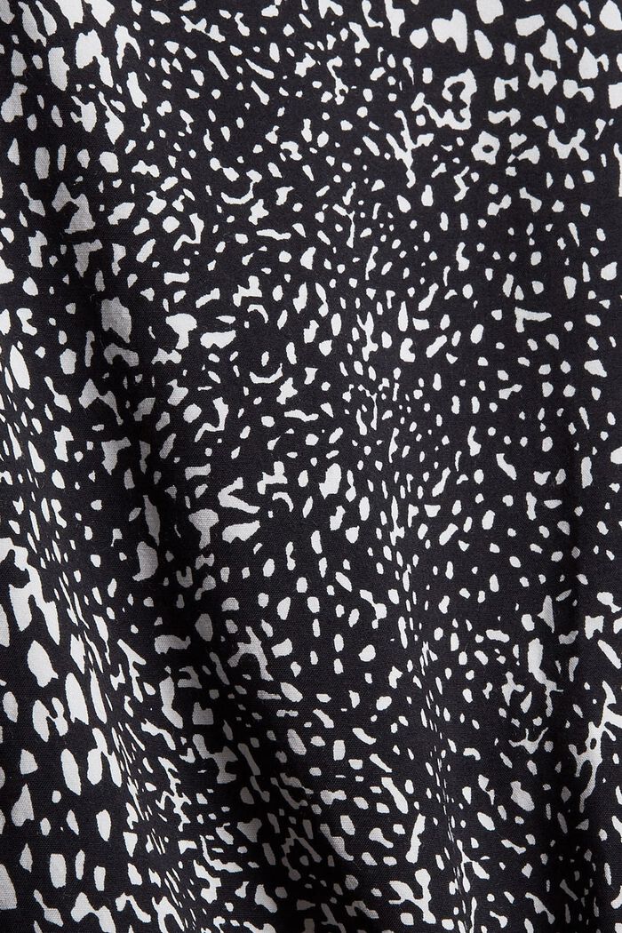 Gesmokte blouse met print, LENZING™ ECOVERO™, BLACK, detail image number 4