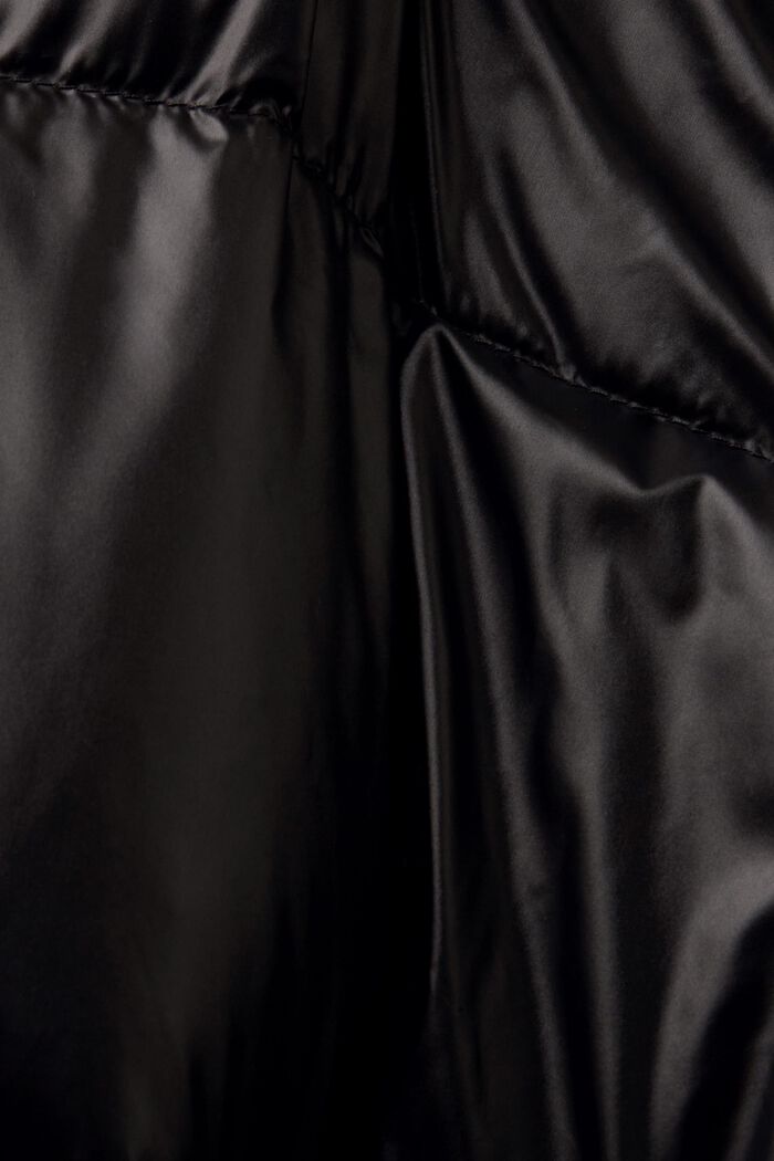 Glanzende gewatteerde jas met dons, BLACK, detail image number 6