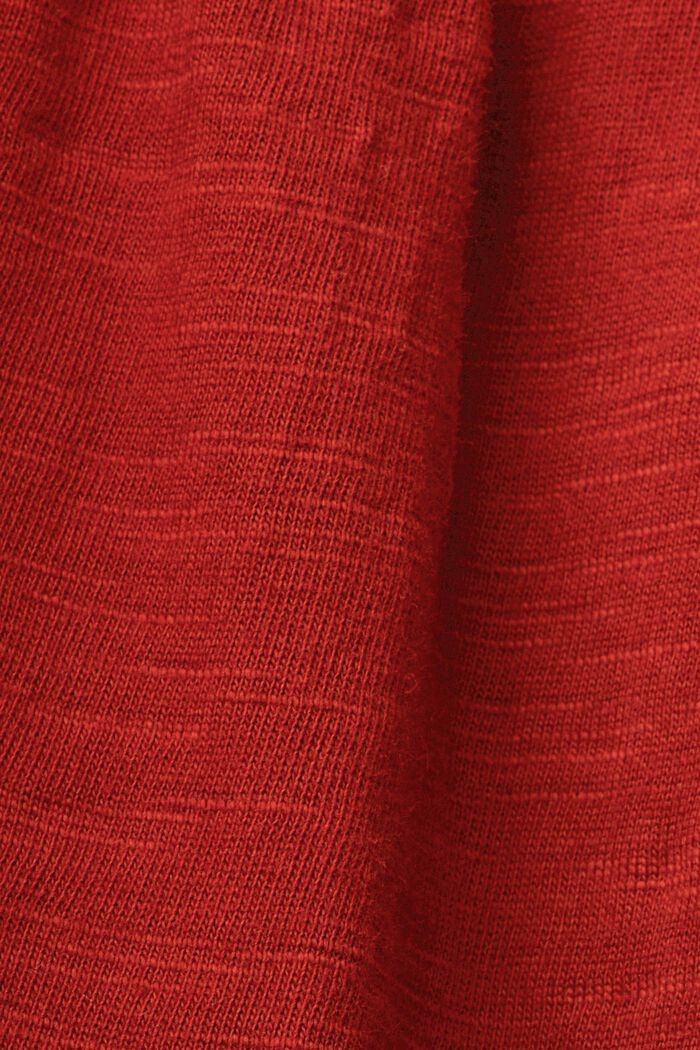 Jersey jurk met geborduurde kanten mouwen, TERRACOTTA, detail image number 5