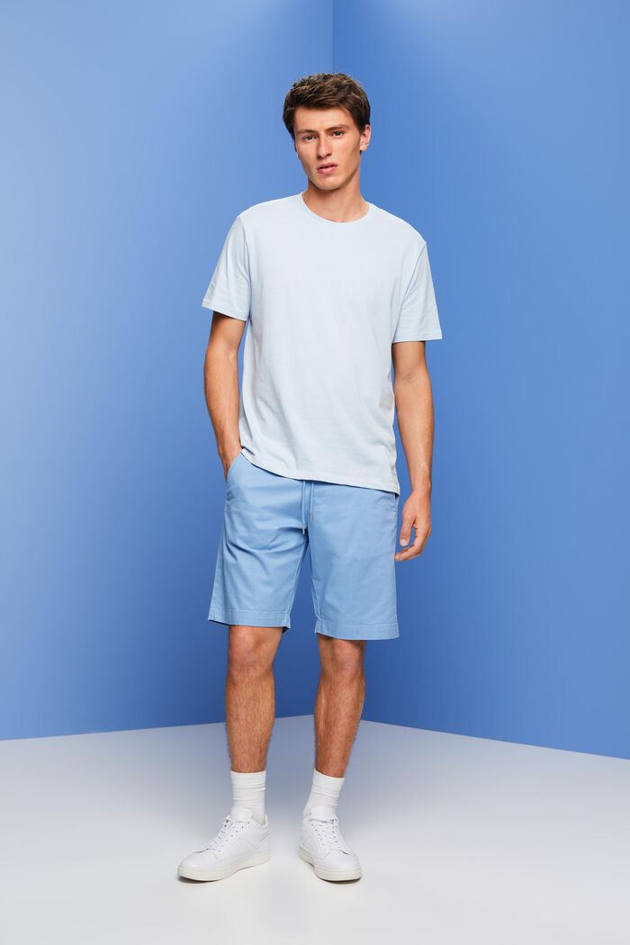 Jersey T-shirt met print op de achterkant, 100% katoen, PASTEL BLUE, detail image number 4