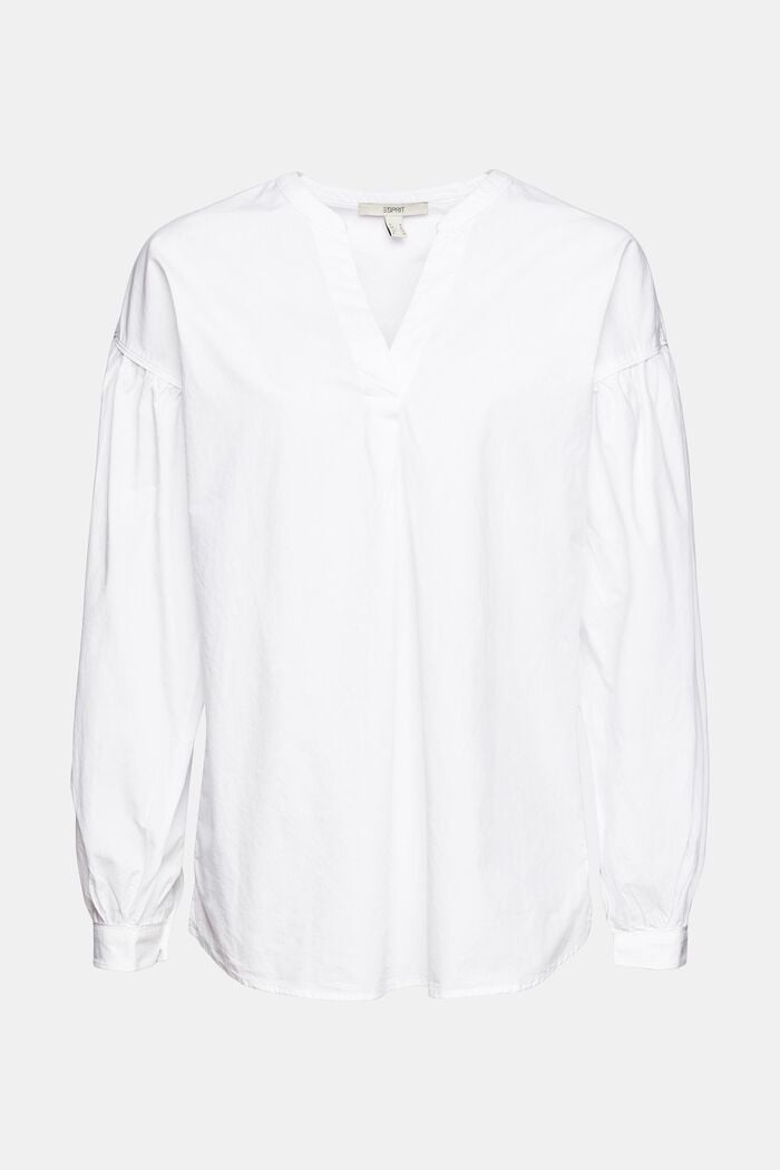 Overhemdblouse van 100% katoen, WHITE, detail image number 8