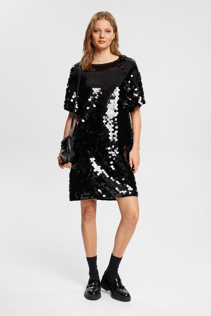Mini-jurk met grote pailletten, LENZING™ ECOVERO™