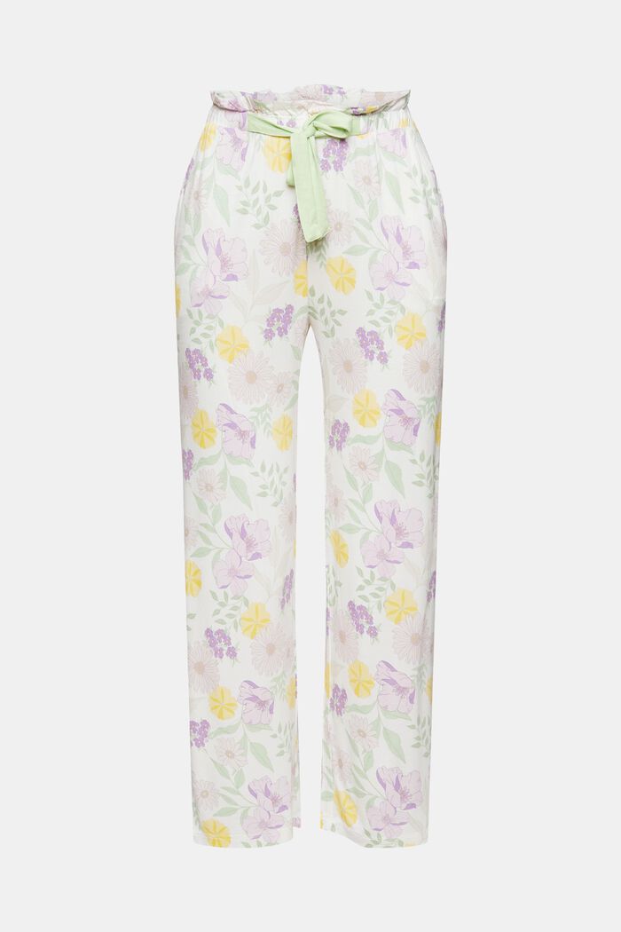 Pyjamabroek met bloemenmotief, LENZING™ ECOVERO™, OFF WHITE, detail image number 5