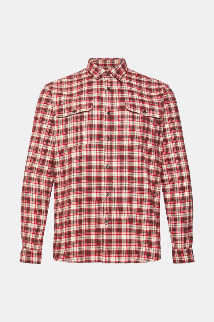 Geruit shirt van flanel, DARK RED, detail image number 6