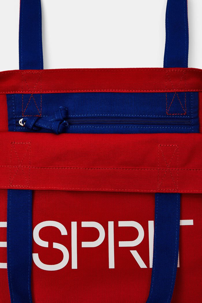 Canvas tote bag met logo, DARK RED, detail image number 3