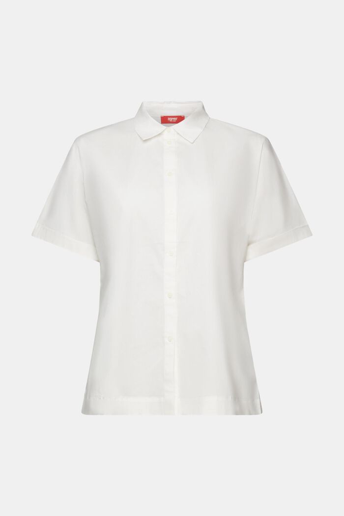 Overhemd met korte mouwen van katoen-popeline, OFF WHITE, detail image number 8