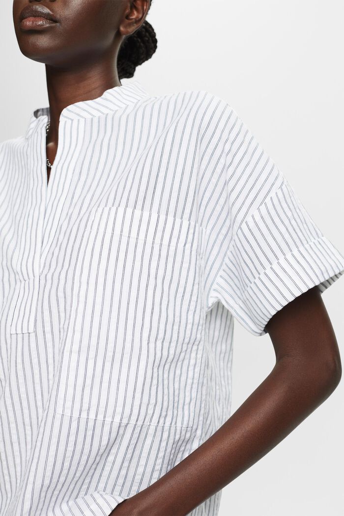 Gestreepte oversized blouse, WHITE, detail image number 2