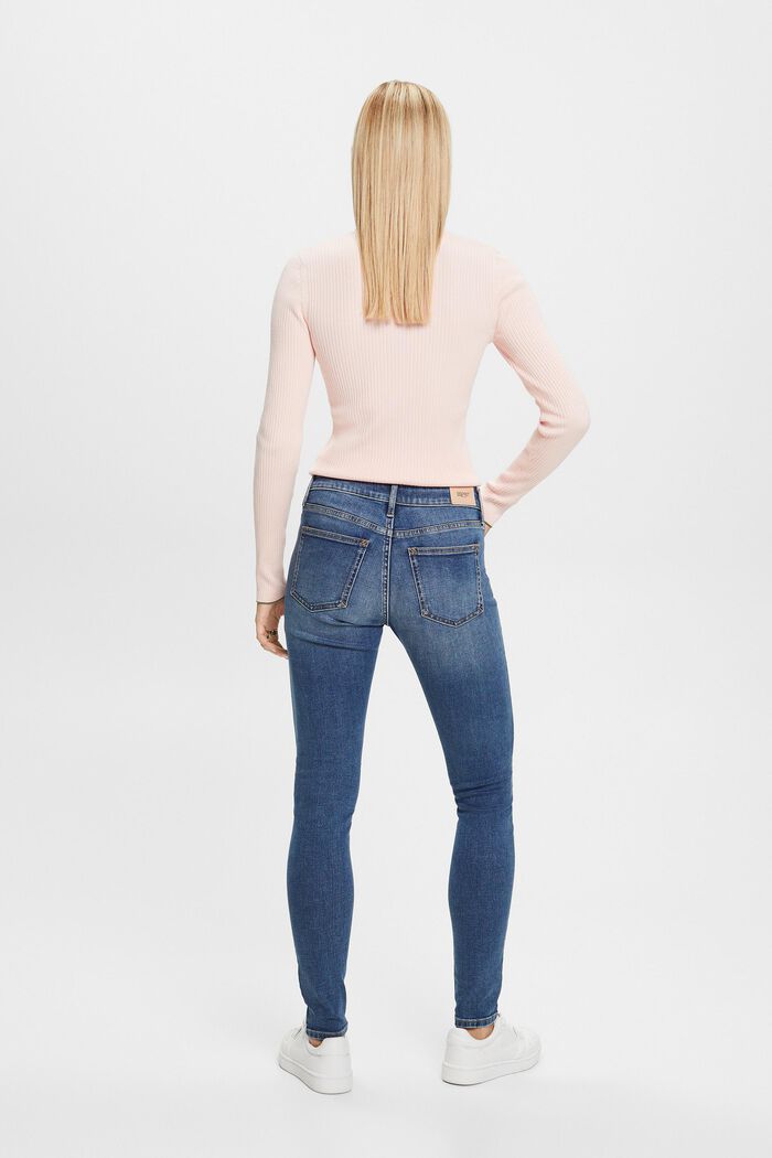 Mid rise skinny jeans, BLUE MEDIUM WASHED, detail image number 4