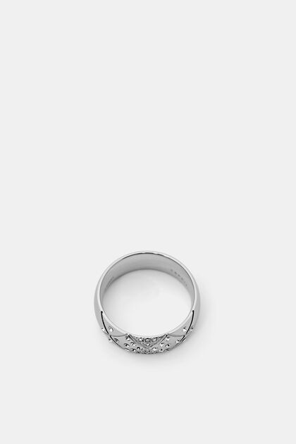 Ring met ingezette zirkonia, SILVER, overview
