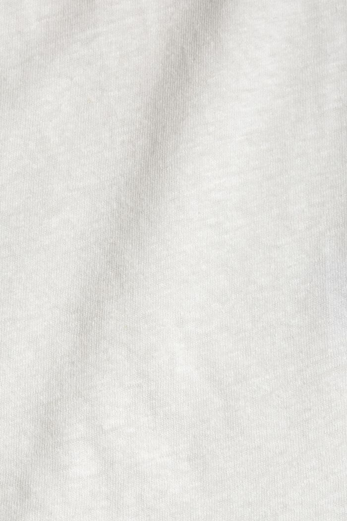 Met linnen: T-shirt met V-hals, OFF WHITE, detail image number 3