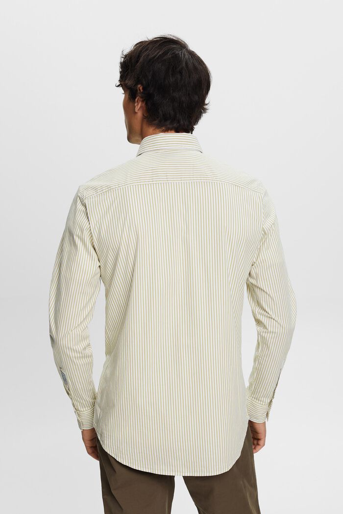Gestreept shirt van katoen-popeline, PISTACHIO GREEN, detail image number 3