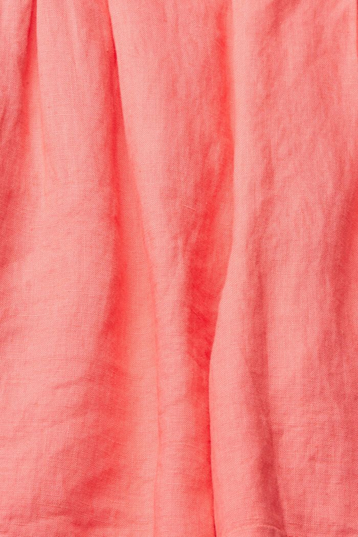 Korte broek van 100% linnen, CORAL RED, detail image number 5