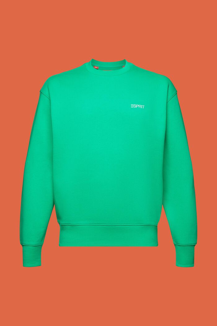 Uniseks fleece sweatshirt met logo, GREEN, detail image number 8