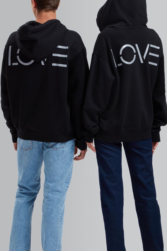 Uniseks sweatshirt met patchworklook, BLACK, detail image number 1