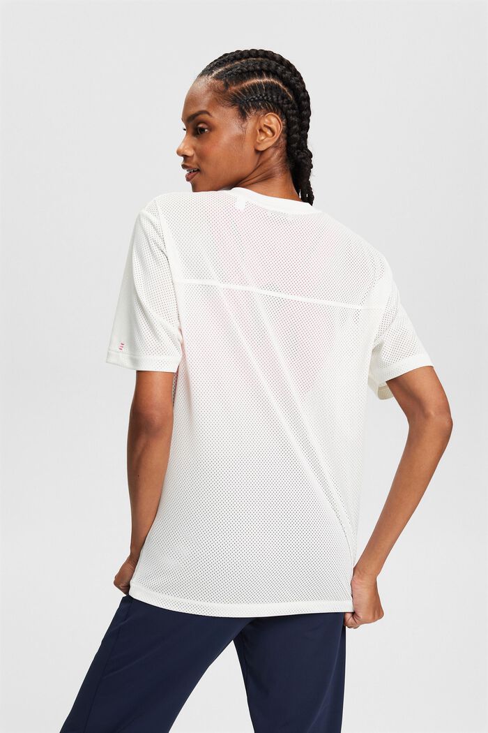 Opengebreid T-shirt met V-hals, OFF WHITE, detail image number 3