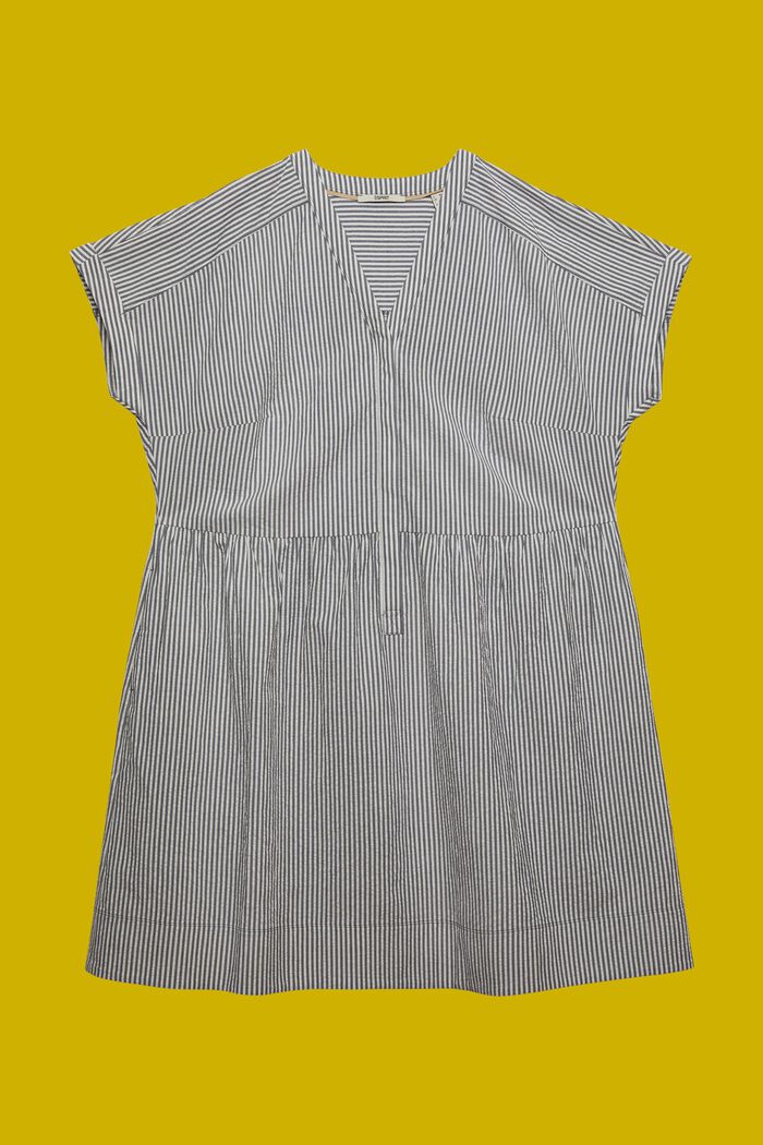 CURVY seersucker jurk, 100% katoen, NAVY, detail image number 6