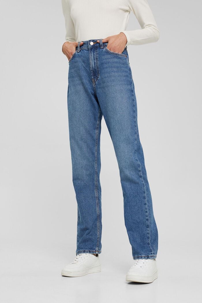 Jeans van 100% katoen, BLUE DARK WASHED, detail image number 0