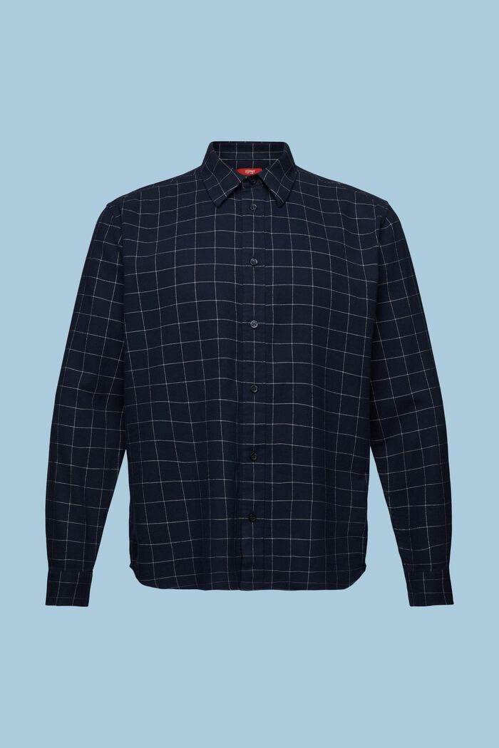Geruit regular fit-overhemd van flanel, NAVY, detail image number 6