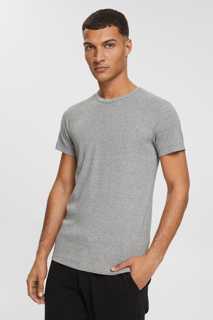 Jersey T-shirt met slim fit, MEDIUM GREY, overview