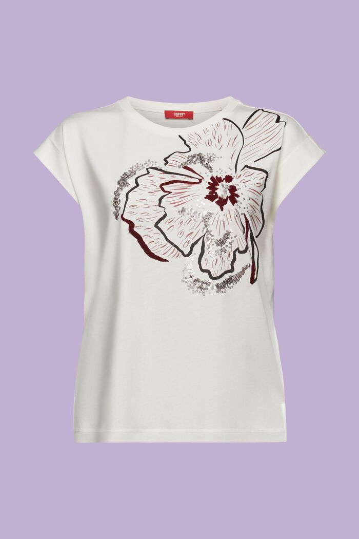 Mouwloos T-shirt met pailletten-print, ICE, detail image number 6
