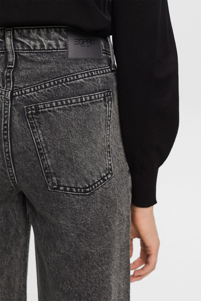 Retro jeans met hoge taille en wijde pijpen, GREY DARK WASHED, detail image number 4