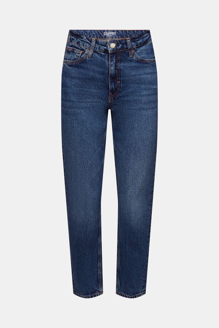 Klassieke high rise jeans met retrolook, BLUE LIGHT WASHED, detail image number 7