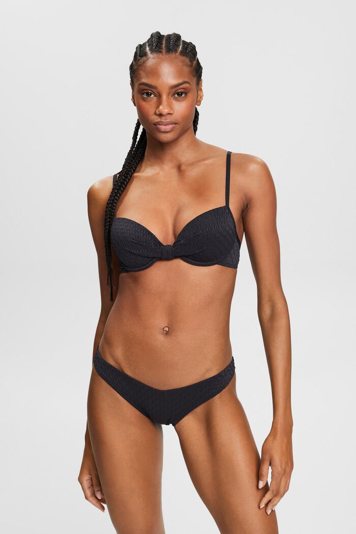 Gestructureerde, gewatteerde bikinitop, BLACK, detail image number 0