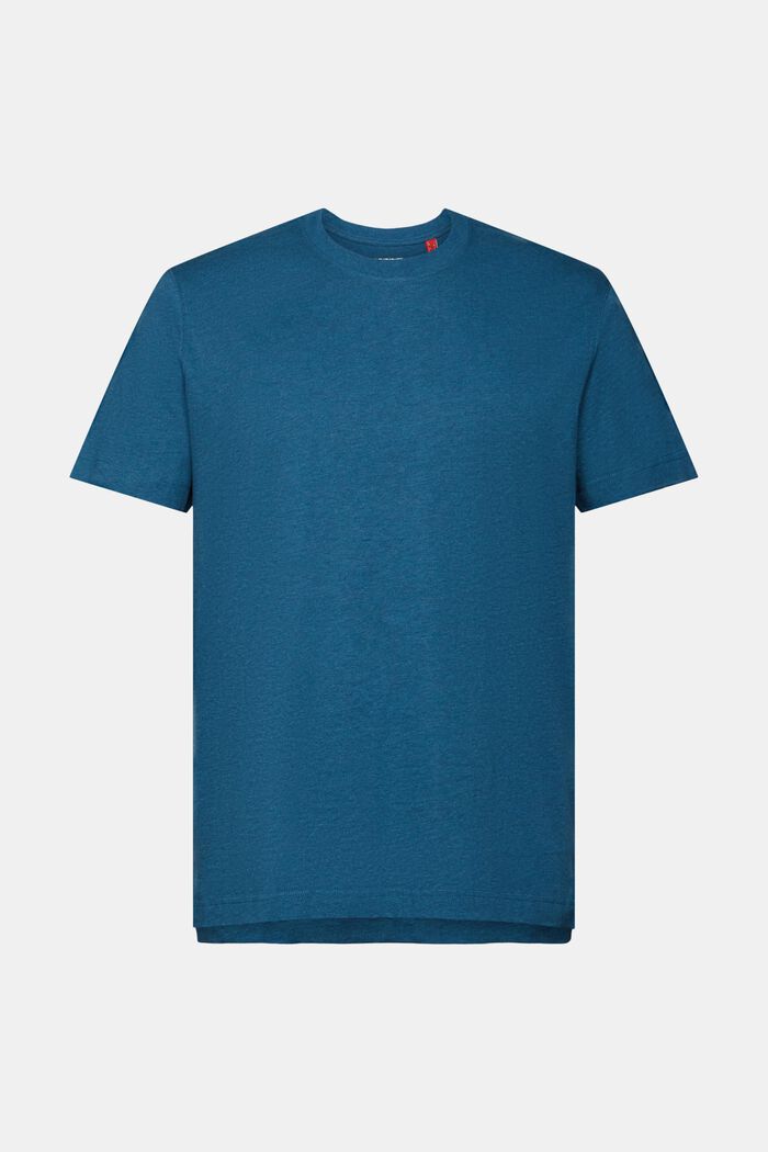 T-shirt met ronde hals, 100% katoen, GREY BLUE, detail image number 5
