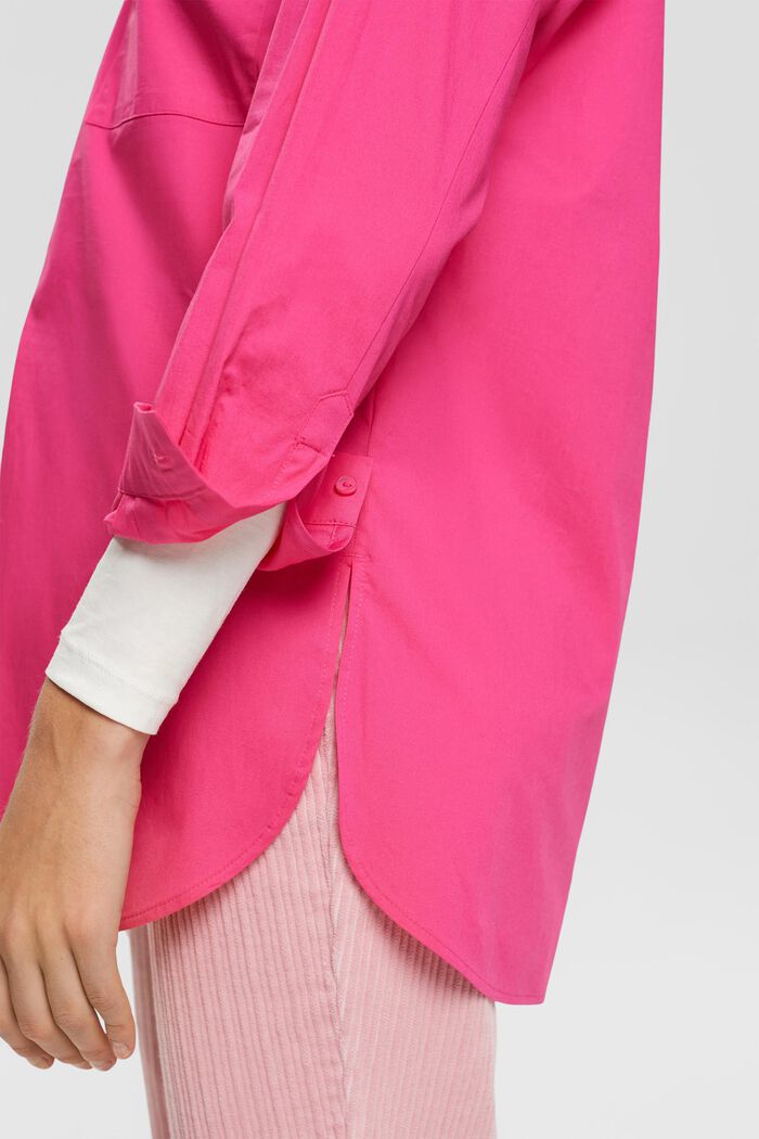Katoenen blouse met een zak, PINK FUCHSIA, detail image number 4