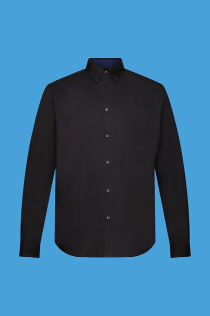 Overhemd met buttondownkraag, BLACK, overview