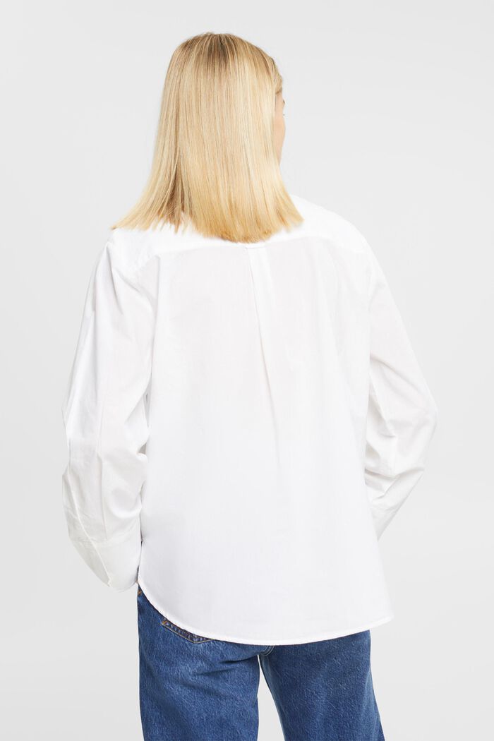 Witte oversized blouse van katoen, WHITE, detail image number 3