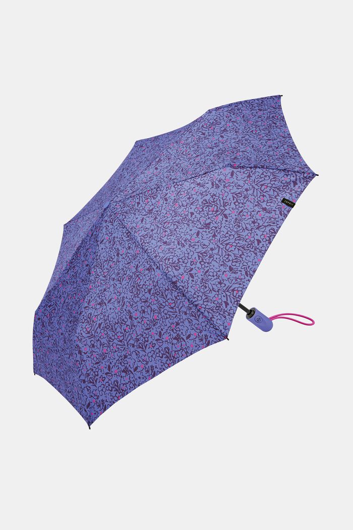 Opvouwbare easymatic-paraplu met bloemenprint, ONE COLOR, detail image number 0