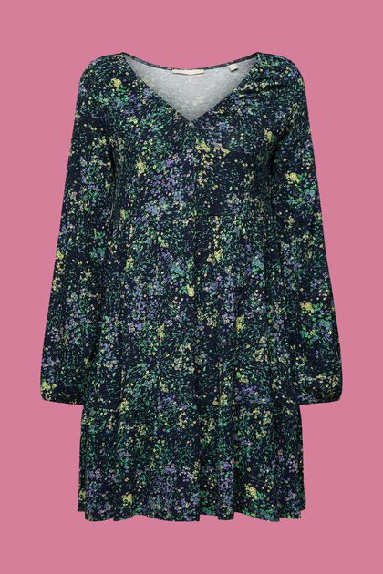 Jersey mini-jurk van crêpe, LENZING™ ECOVERO™