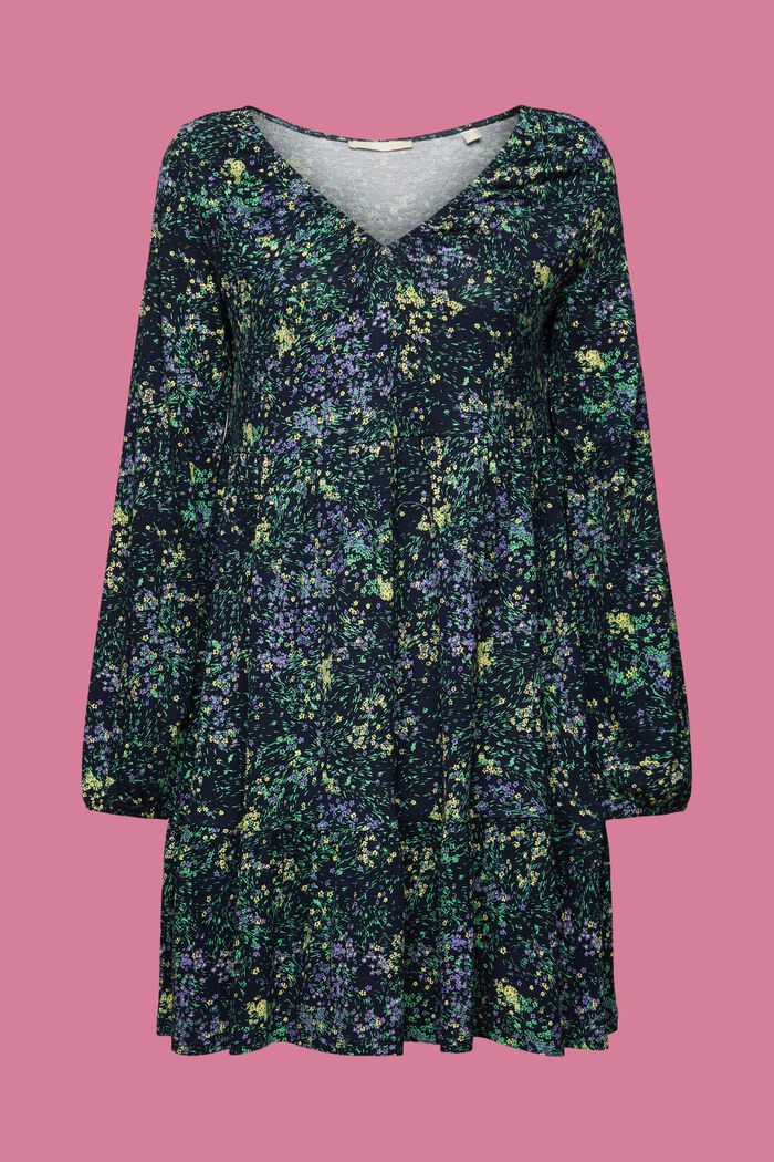 Jersey mini-jurk van crêpe, LENZING™ ECOVERO™, NAVY, detail image number 6