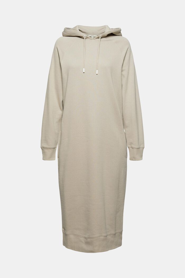 Sweathoodie-jurk van 100% katoen, LIGHT TAUPE, detail image number 6