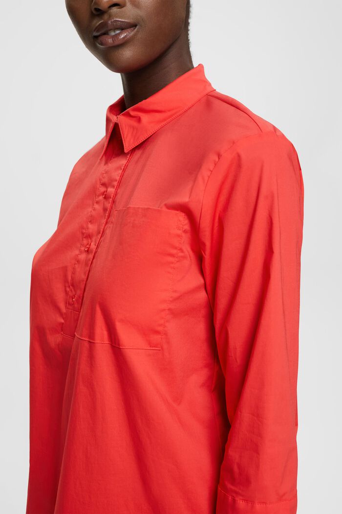 Popeline overhemdblouse, RED, detail image number 3