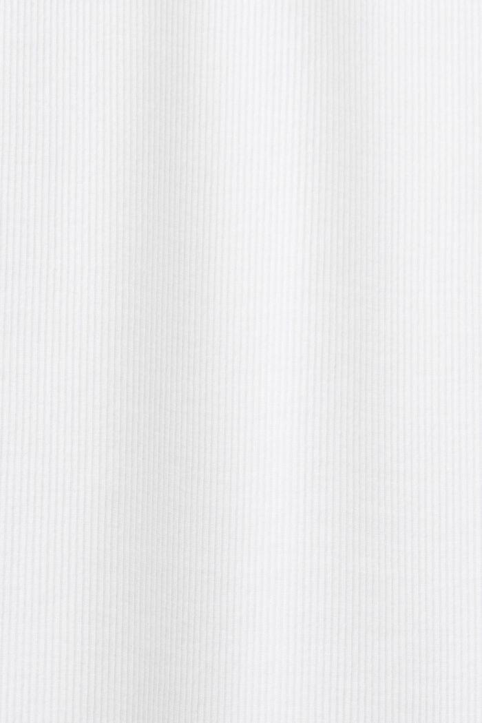Geribde jersey midi-jurk van stretchkatoen, WHITE, detail image number 5