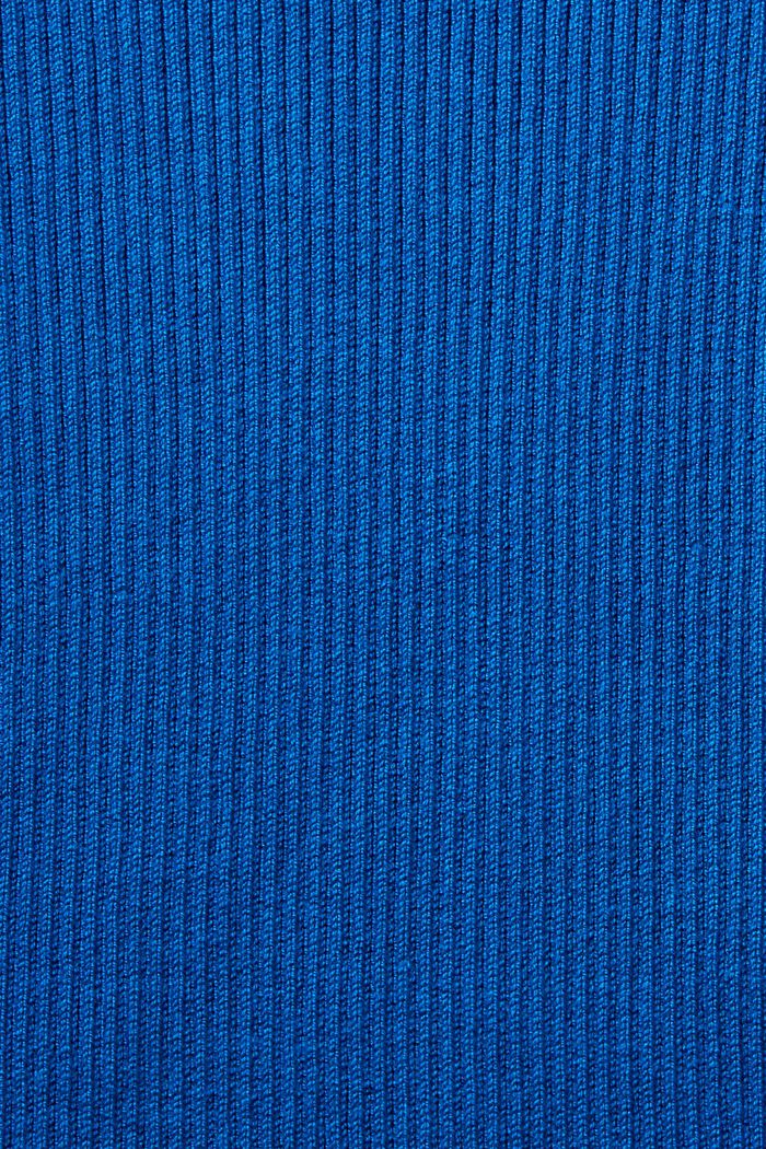 Ribgebreide trui met V-hals, BRIGHT BLUE, detail image number 5