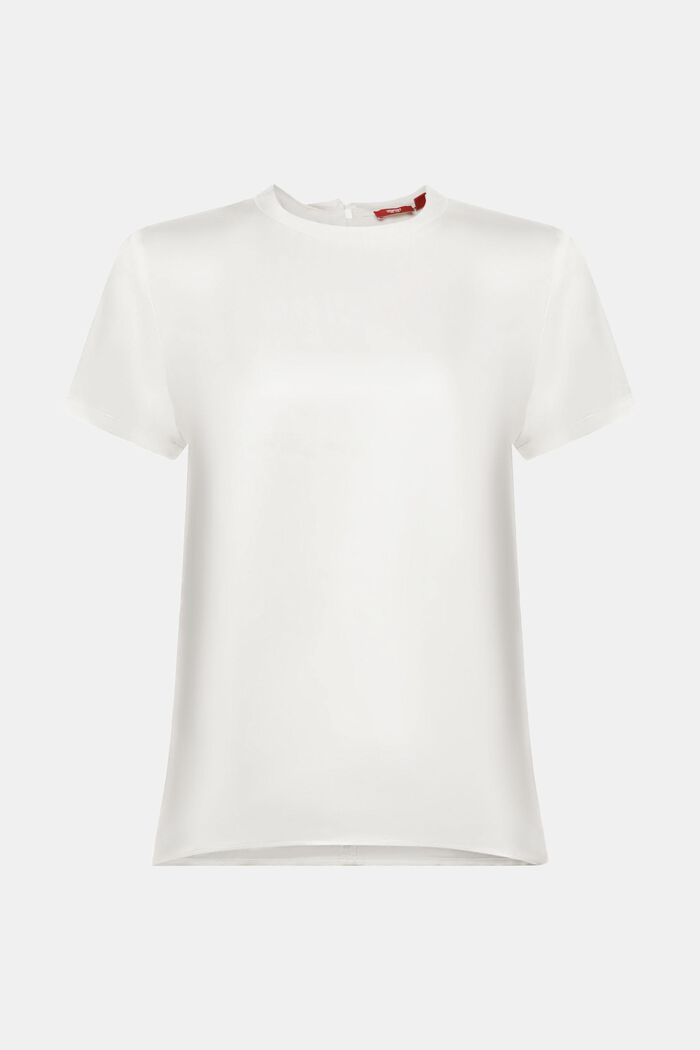 Satijnen blouse met korte mouwen, OFF WHITE, detail image number 6