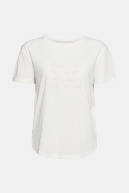 Actief T-shirt met print, LENZING™ ECOVERO™, OFF WHITE, overview