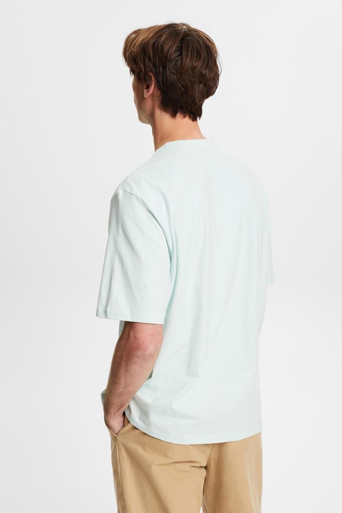 Katoenen T-shirt met ronde hals, LIGHT AQUA GREEN, detail image number 3