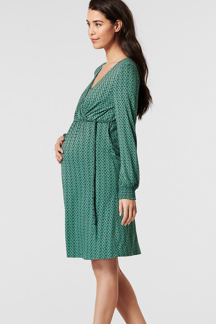 Jersey jurk met voedingsfunctie, LENZING™ ECOVERO™, TEAL GREEN, detail image number 4