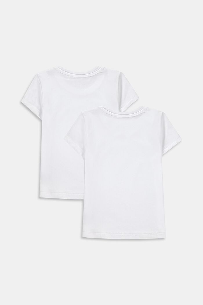 Set van 2 T-shirts van katoen met stretch, WHITE, detail image number 1